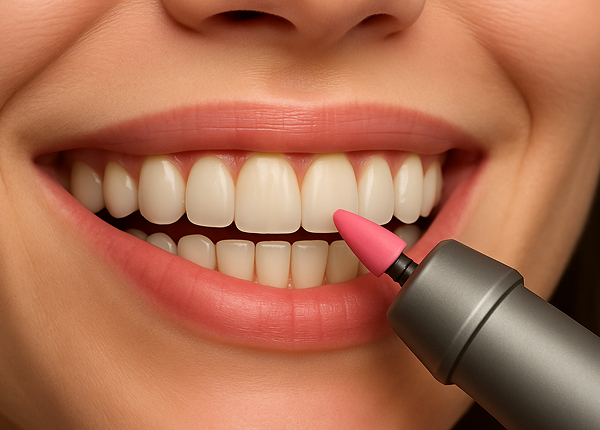 チップで歯と歯の間の汚れを落とす